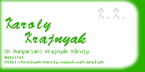 karoly krajnyak business card