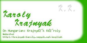 karoly krajnyak business card